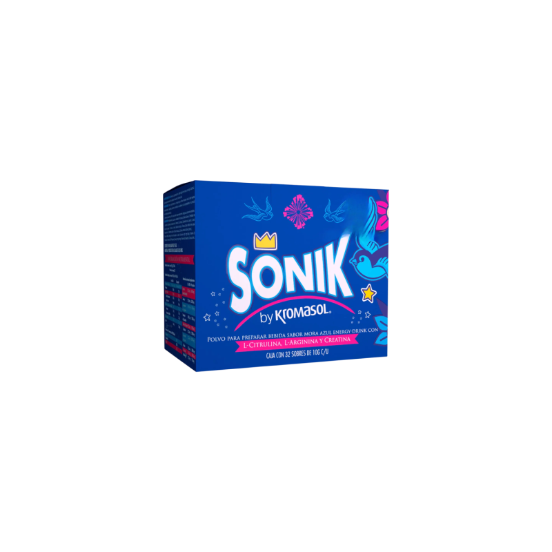 Sonik By Kromasol- Energizante X 32 Sobres Mora Azul